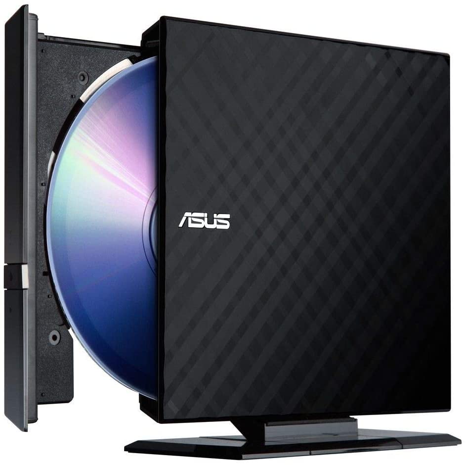 Asus USB 2.0 8x DVD Writer External Optical Drive SDRW-08D2S-U (Black).